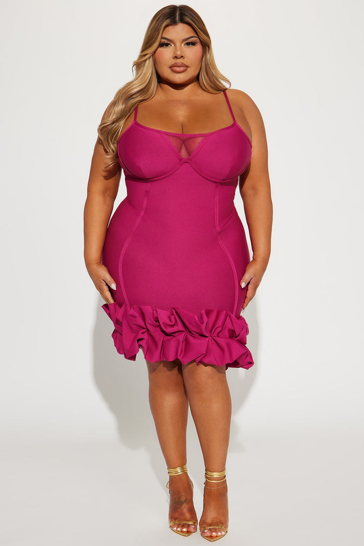 Everly Bandage Mini Dress - Magenta