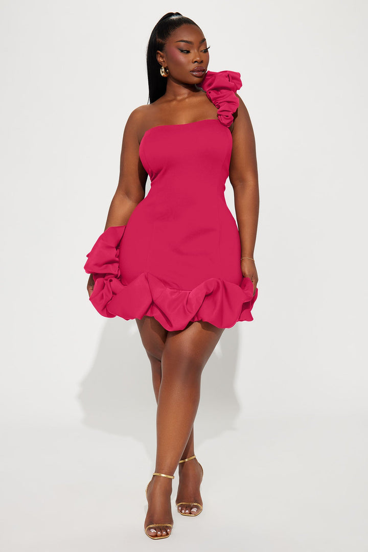 Wilma Ruffle Mini Dress - Pink