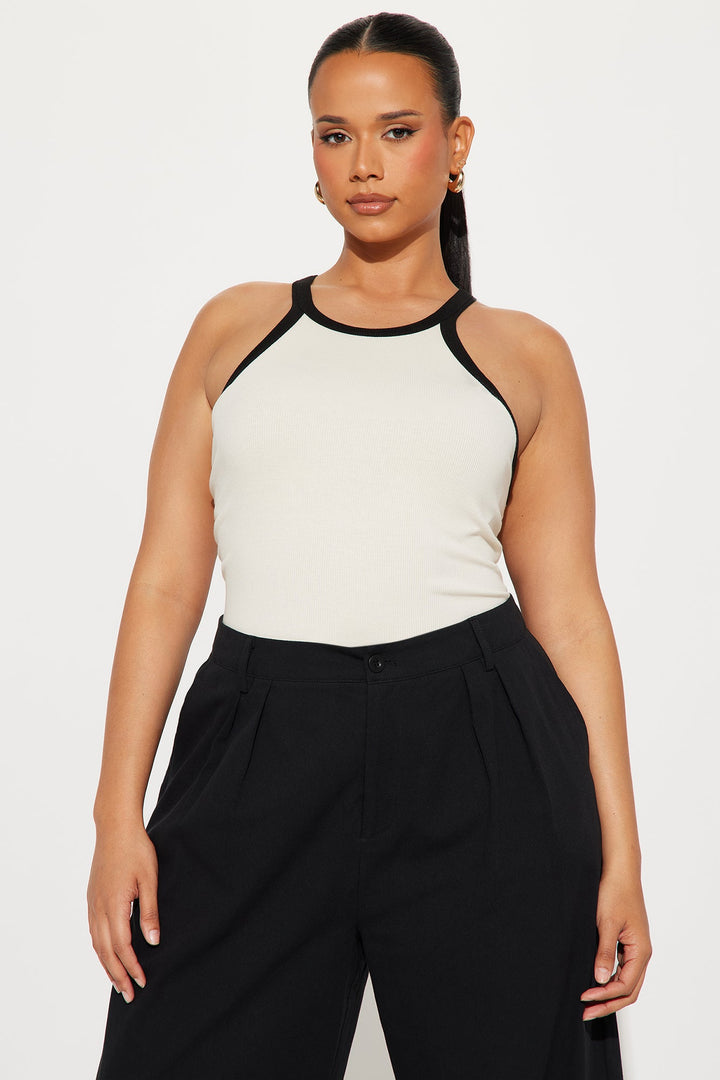 Miranda High Neck Tank - Cream/combo