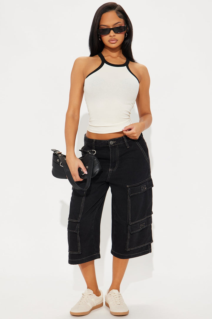 Miranda High Neck Tank - Cream/combo