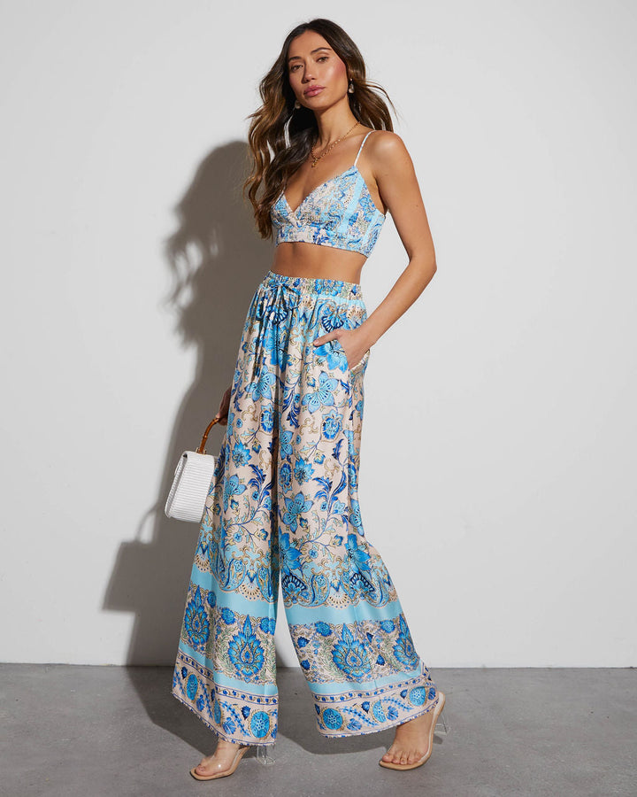 Alani Satin Paisley Crop Top