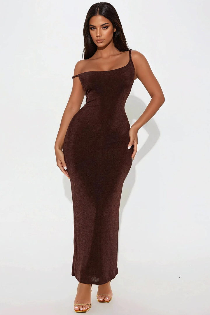 Kay Slinky Maxi Dress - Chocolate