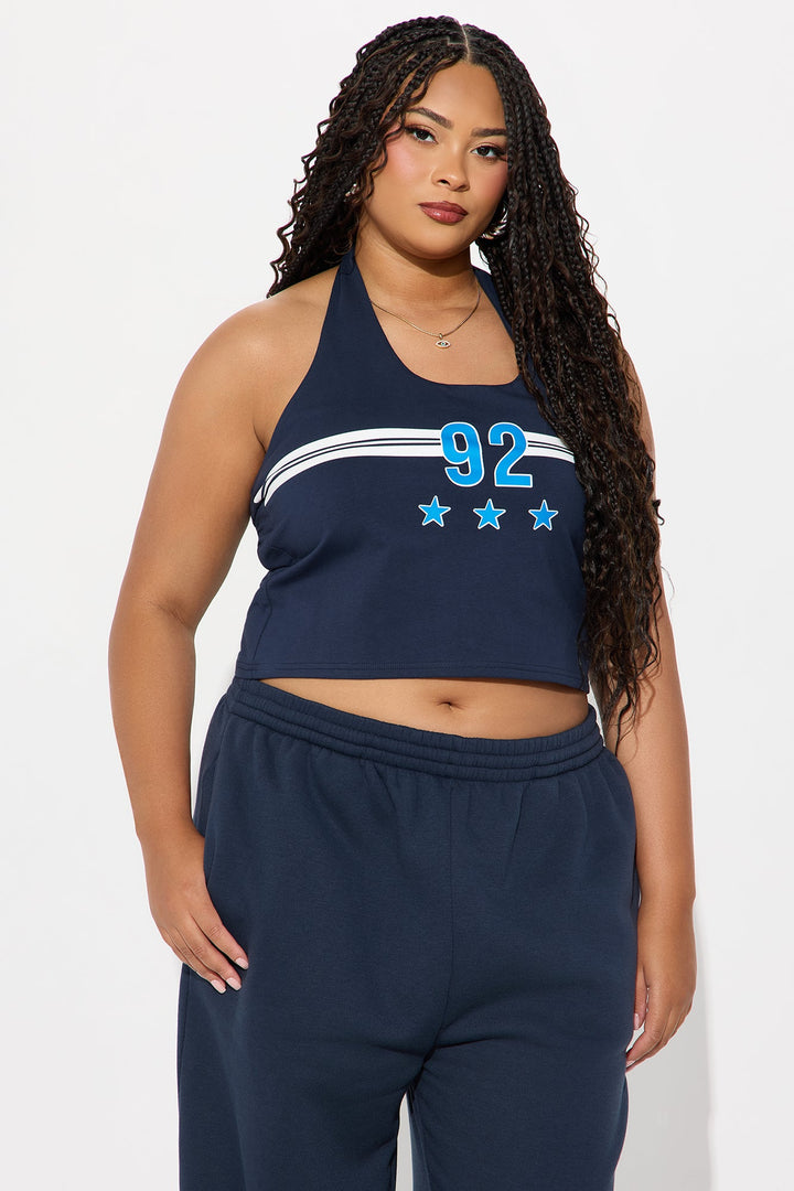 Alessandra 92 Halter Top - Blue