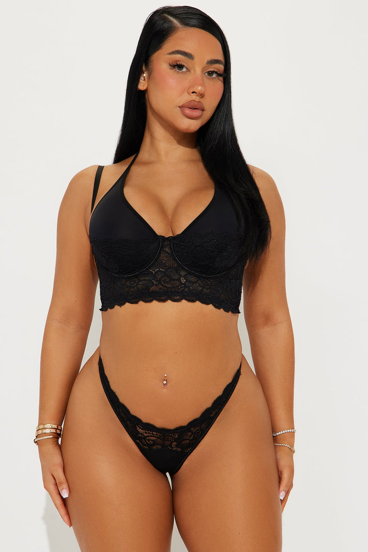 Mixed Messages Thong - Black