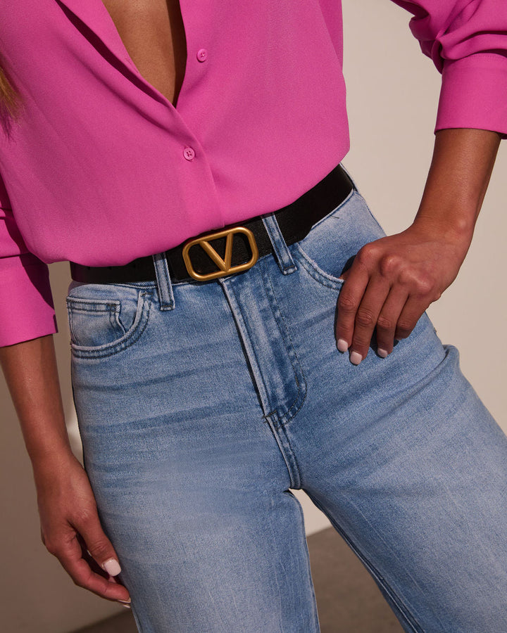 Shes Iconic Vici Logo Belt Black O S
