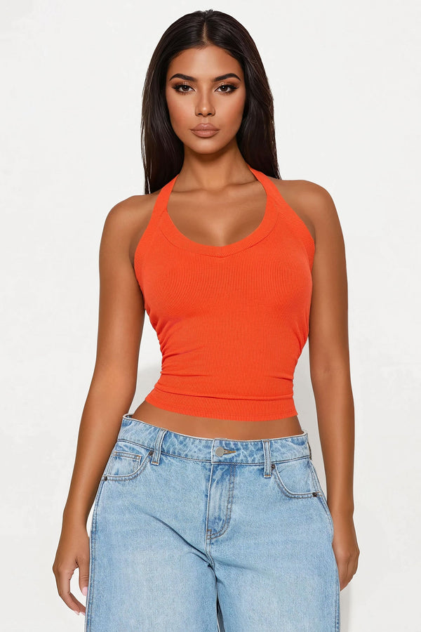 Olivia Halter Top - Orange