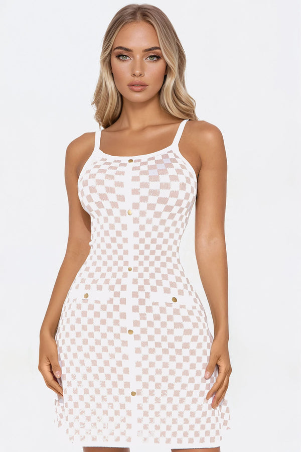 Valerie Jacquard Mini Dress - Ivory/combo