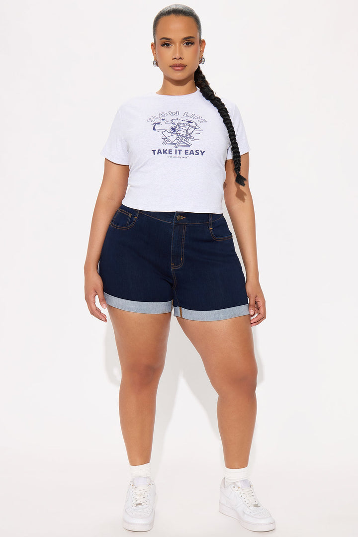 Alejandra High Rise Booty Lifter Denim Shorts - Dark Wash