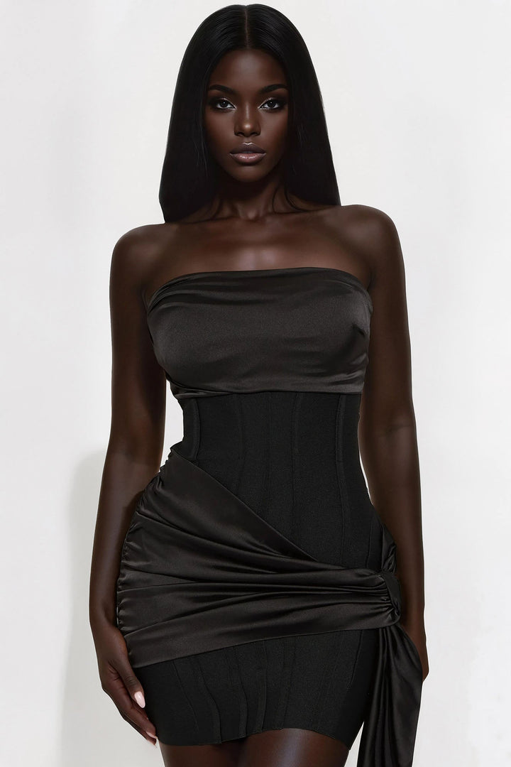 The Moment Strapless Bandage Mini Dress - Black