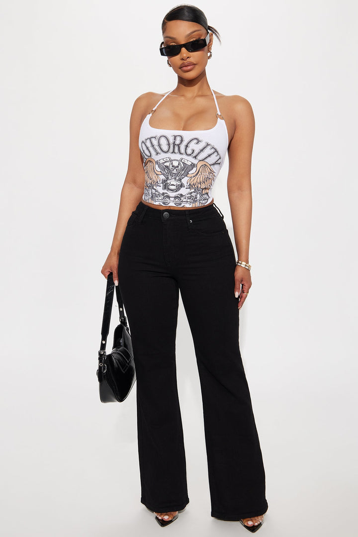 Motocity Skull Legacy Halter Top - White