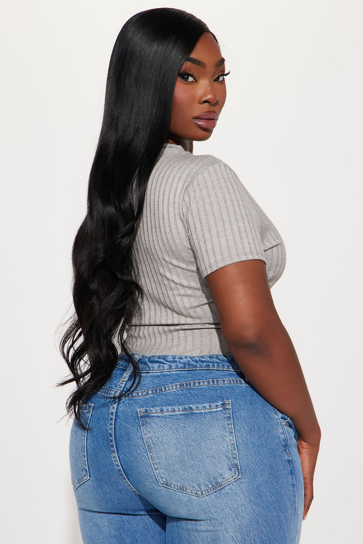 Attract It Cut Out Bodysuit - Heather Grey