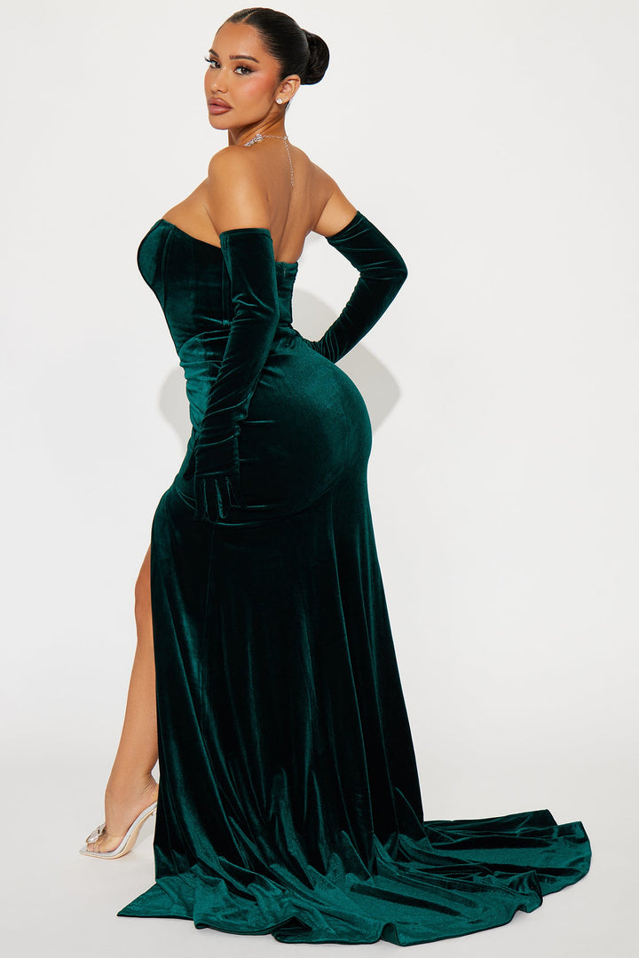Adeline Velvet Gown - Hunter