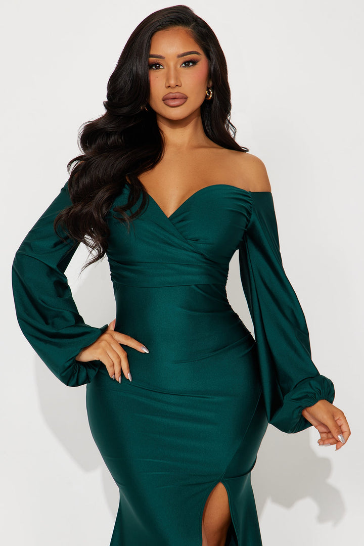 Denise Off Shoulder Maxi Dress - Hunter