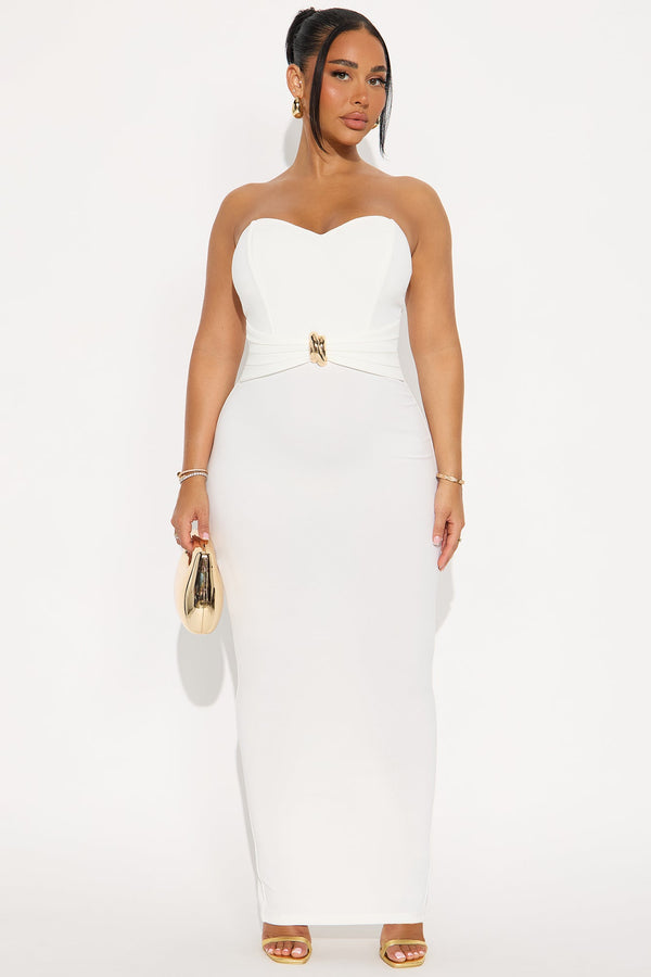 Alina Crepe Maxi Dress - White