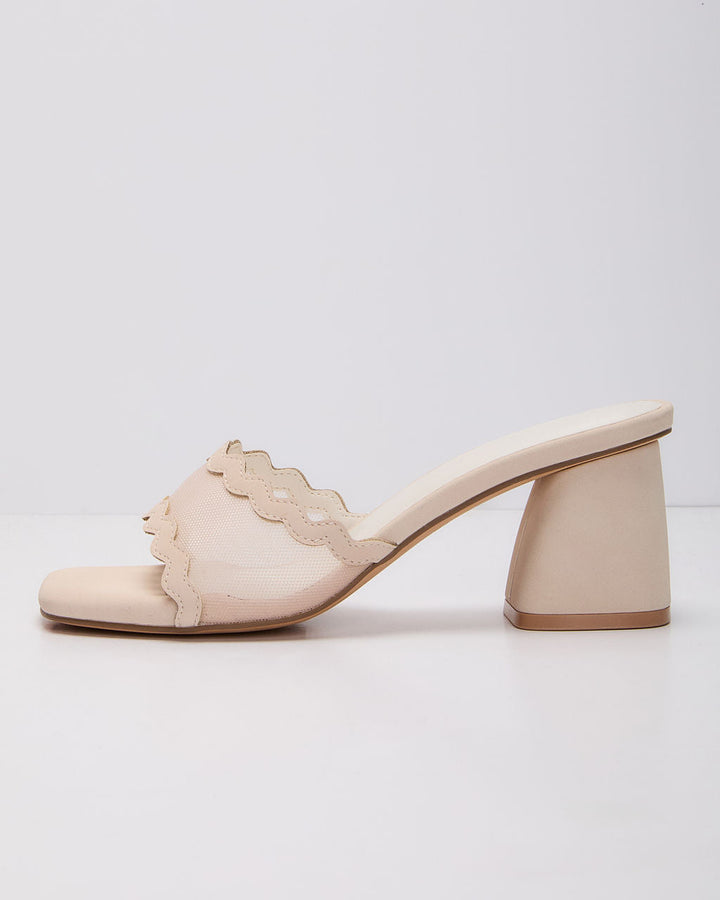 Celia Scallop Mesh Mules