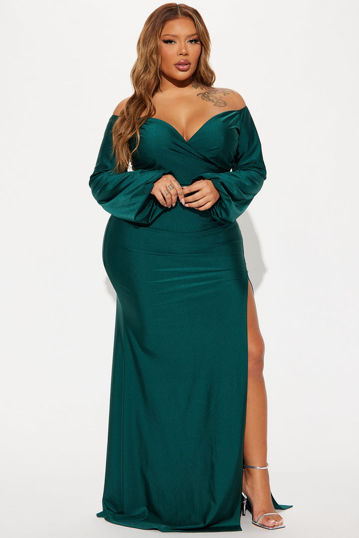 Denise Off Shoulder Maxi Dress - Hunter