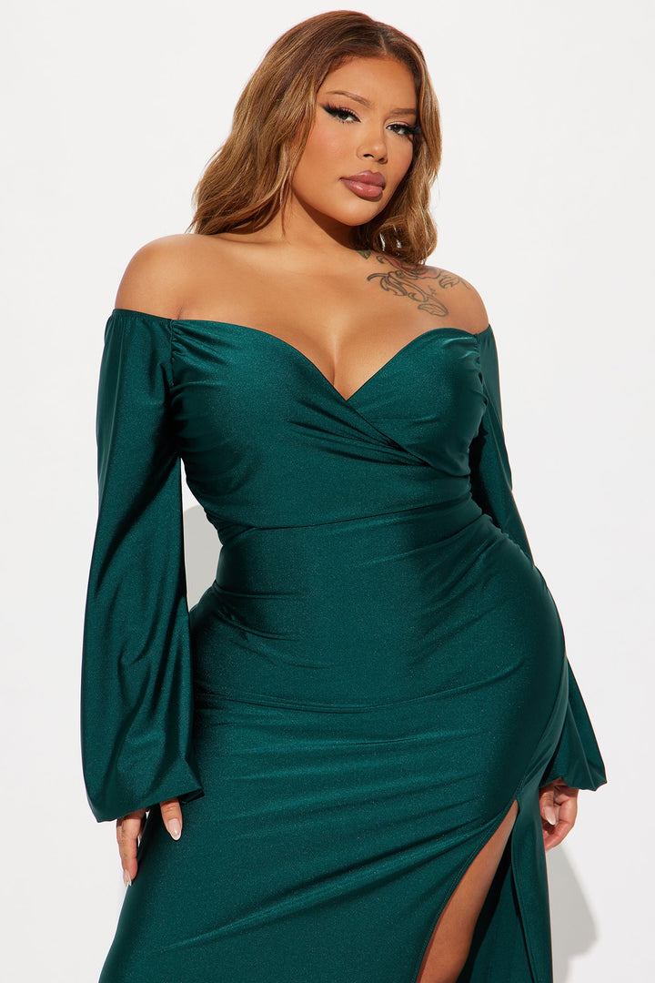 Denise Off Shoulder Maxi Dress - Hunter