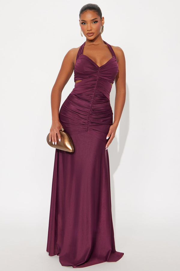 Thea Ruched Gown - Plum