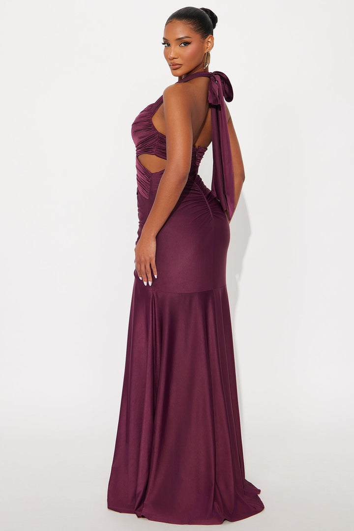Thea Ruched Gown - Plum