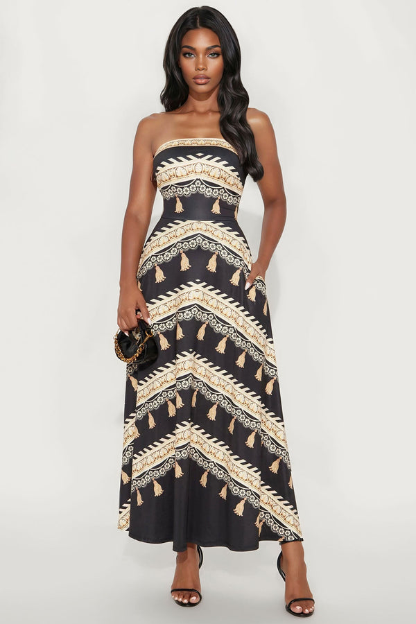 Vespera Strapless Maxi Dress - Black
