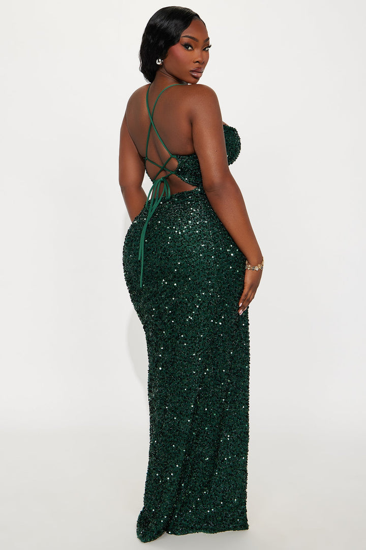 Wild Soul Sequin Maxi Dress - Emerald