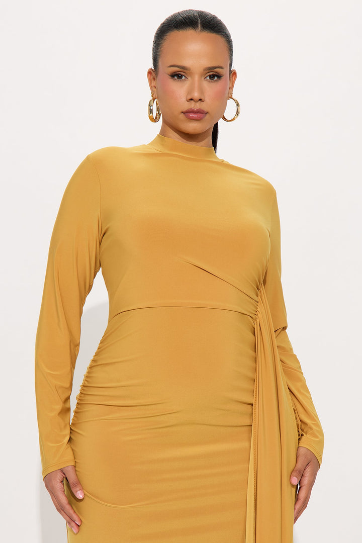Ackens Snatched Maxi Dress - Mustard