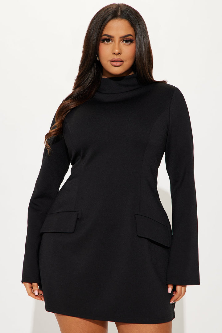 Above Average Ponte Mini Dress - Black