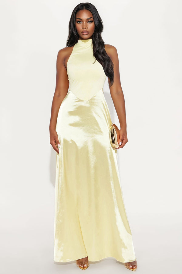 Highly Favored Maxi Dress - Butter Yellow