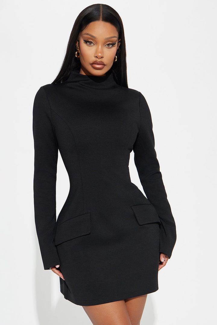 Above Average Ponte Mini Dress - Black