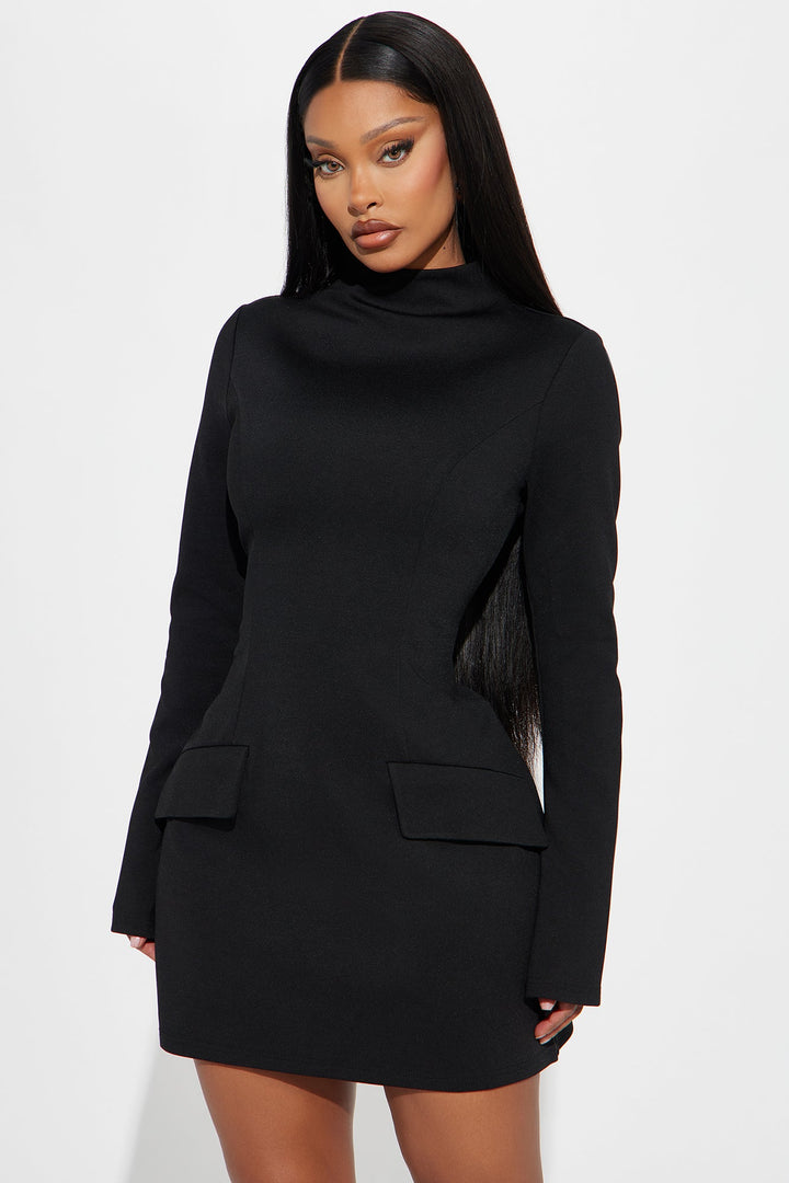 Above Average Ponte Mini Dress - Black