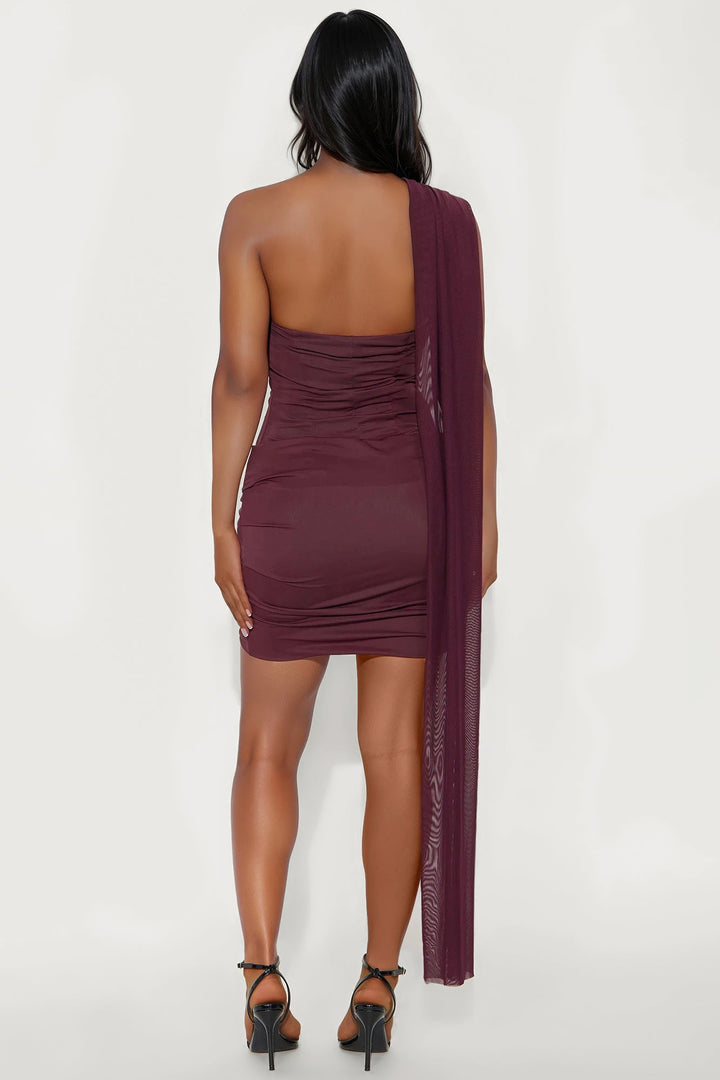 Your One And Only Draped Mini Dress - Plum