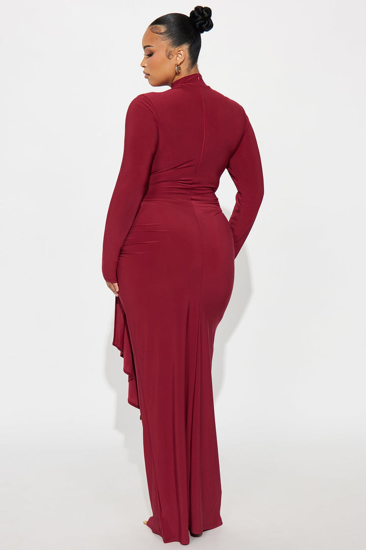 Ackens Snatched Maxi Dress - Burgundy