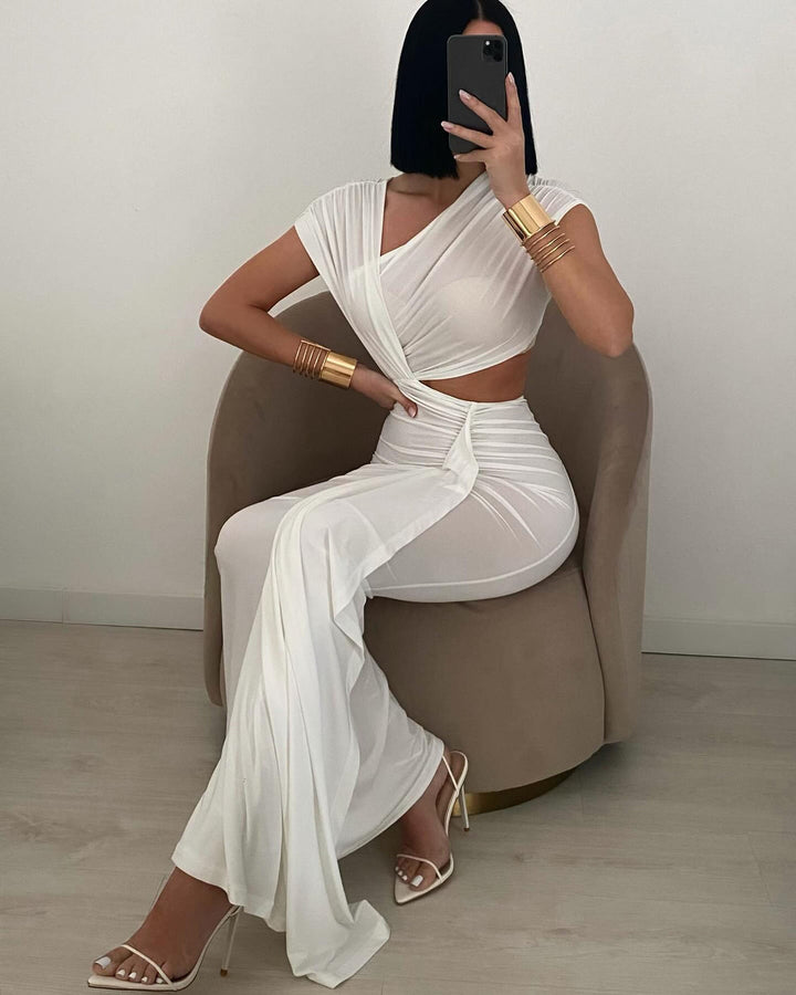 Aria Cut Out Maxi Dress - White