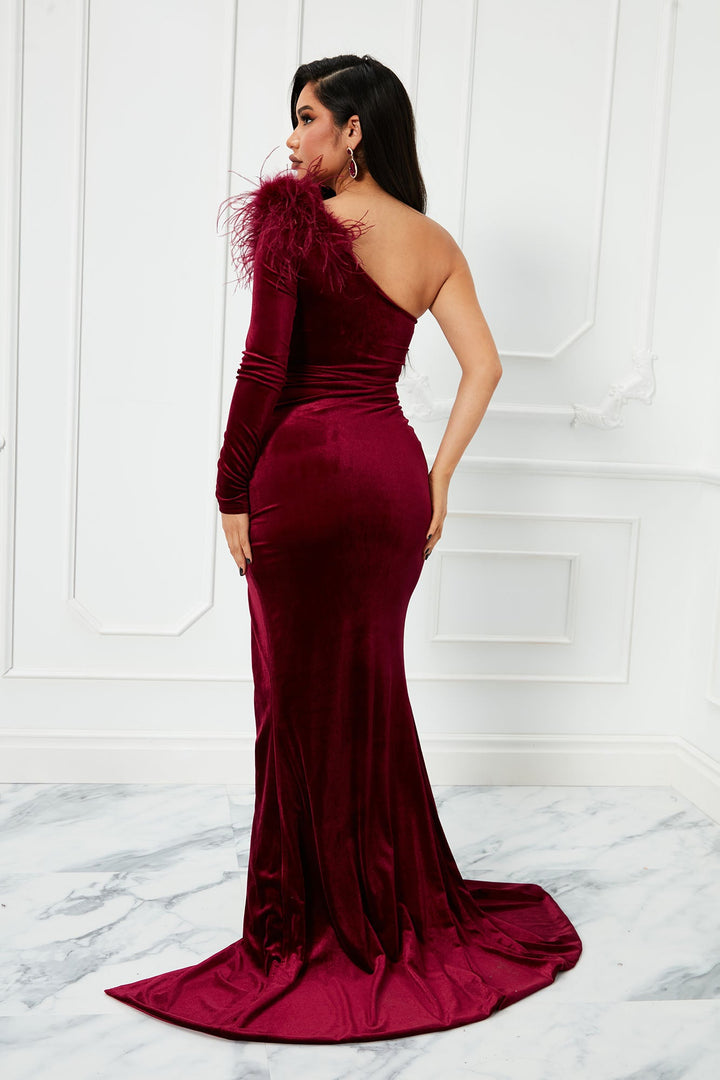 Meet Me At The Party Gown - Burgundy