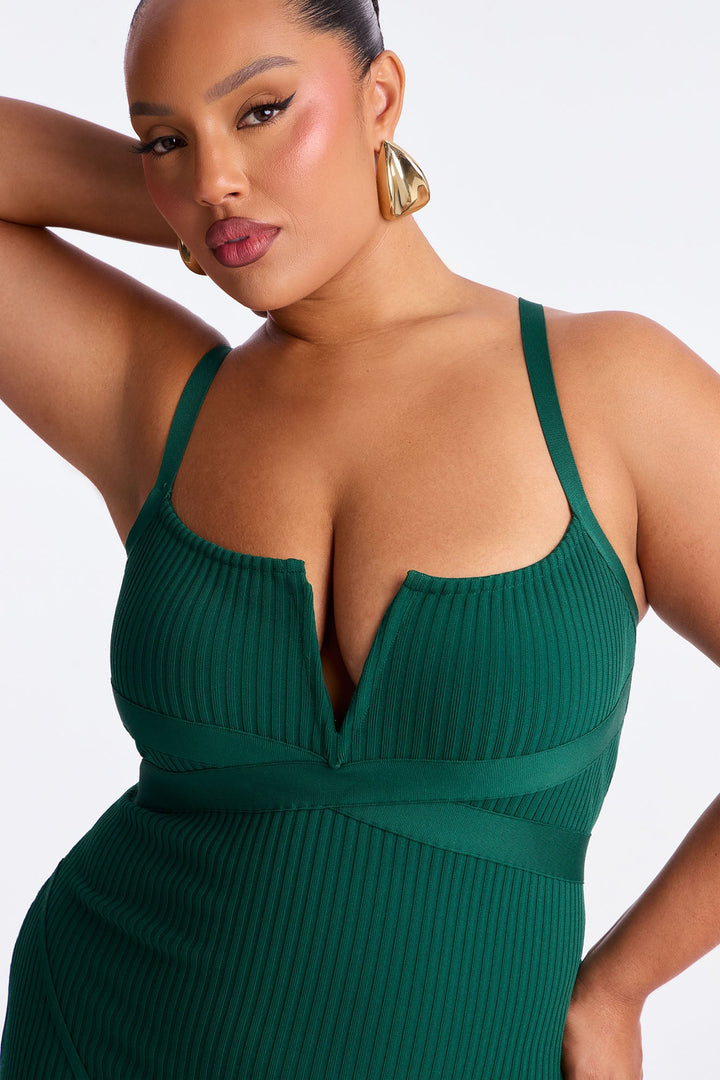 Misty Bandage Midi Dress - Hunter Green