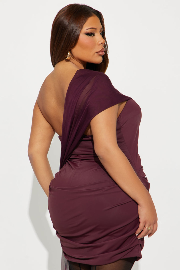 Your One And Only Draped Mini Dress - Plum
