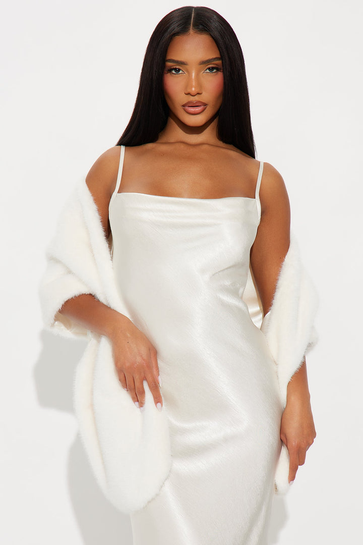 Riley Satin Gown And Wrap Set - Cream