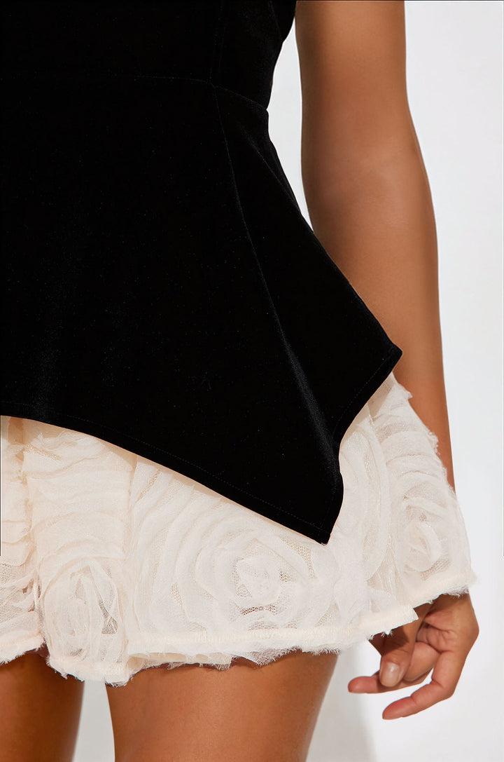 Analina Velvet Mini Dress - Black