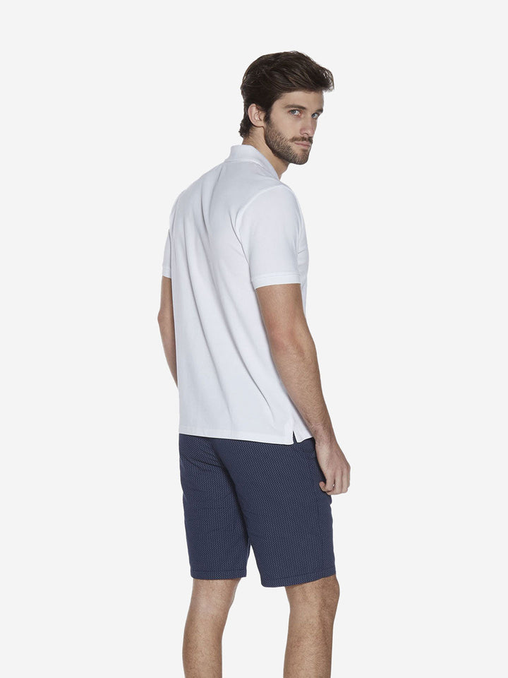 WES Casuals White Cotton Blend Slim Fit Polo T-Shirt