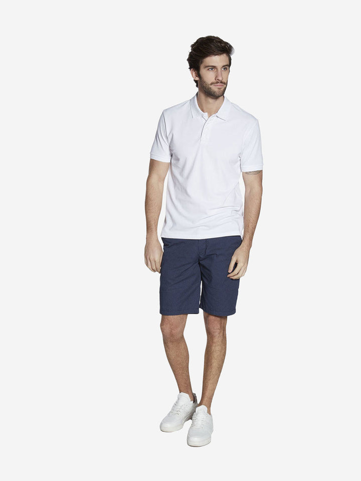 WES Casuals White Cotton Blend Slim Fit Polo T-Shirt