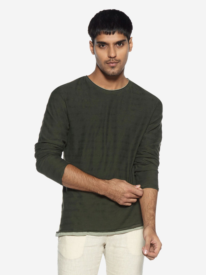 ETA Olive Striped Slim Fit T-Shirt
