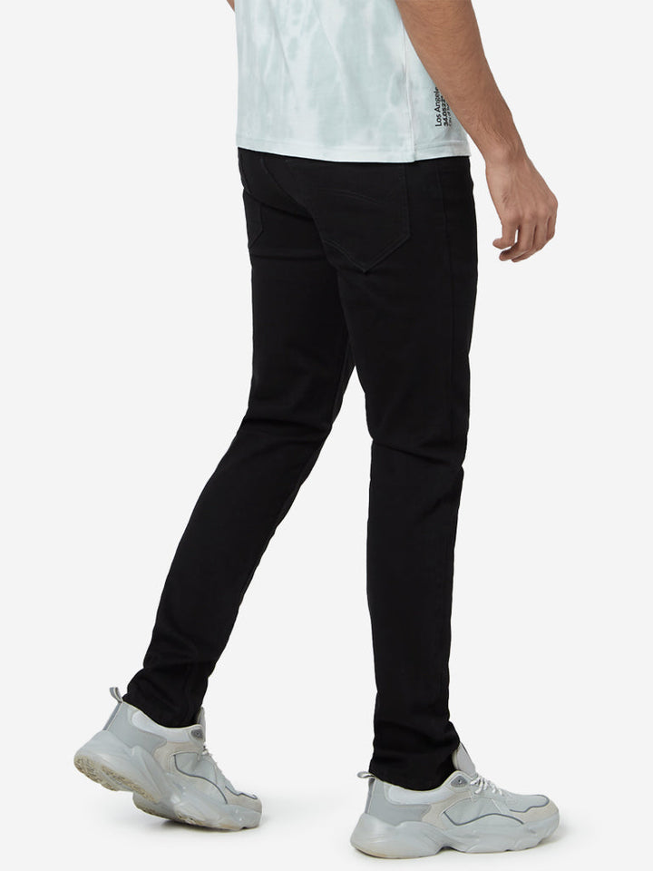 Nuon Black Slim-Fit Mid-Rise Jeans