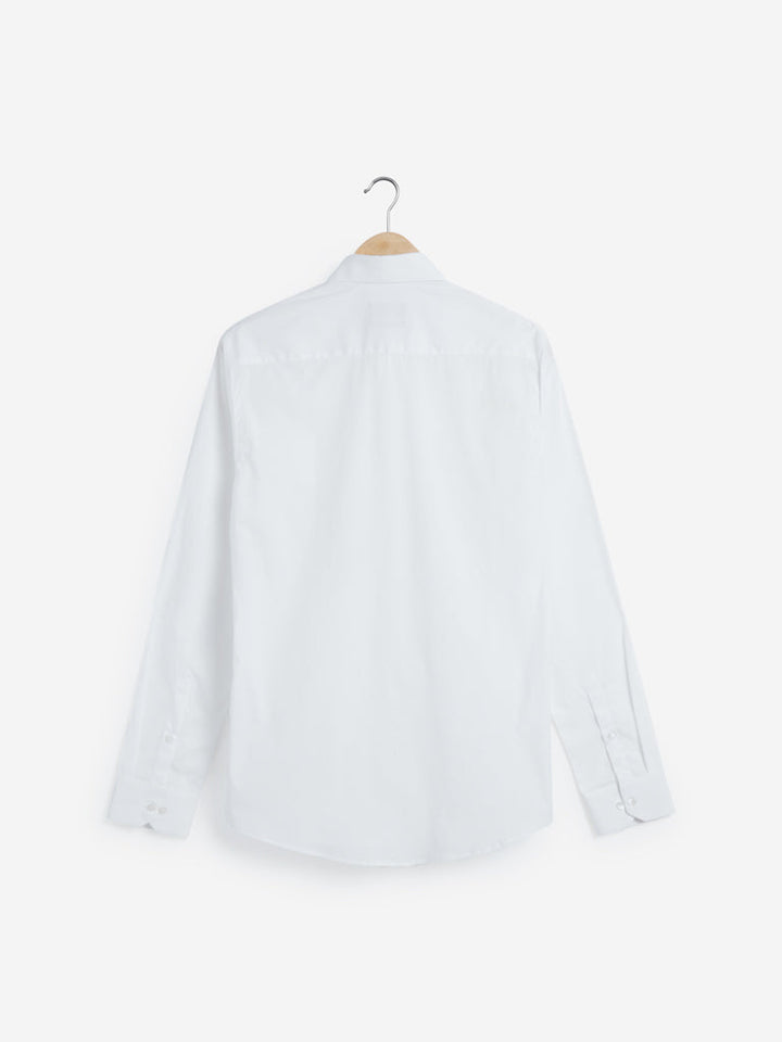 WES Formals White Cotton-Blend Ultra Slim Fit Shirt