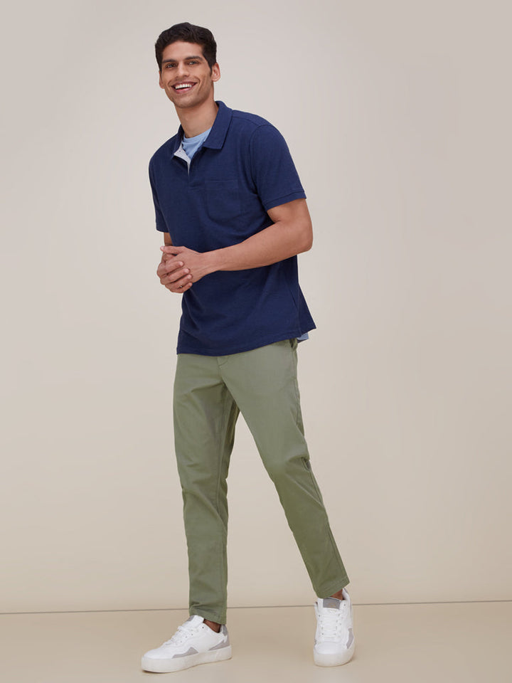 WES Casuals Light Olive Slim-Fit Chinos