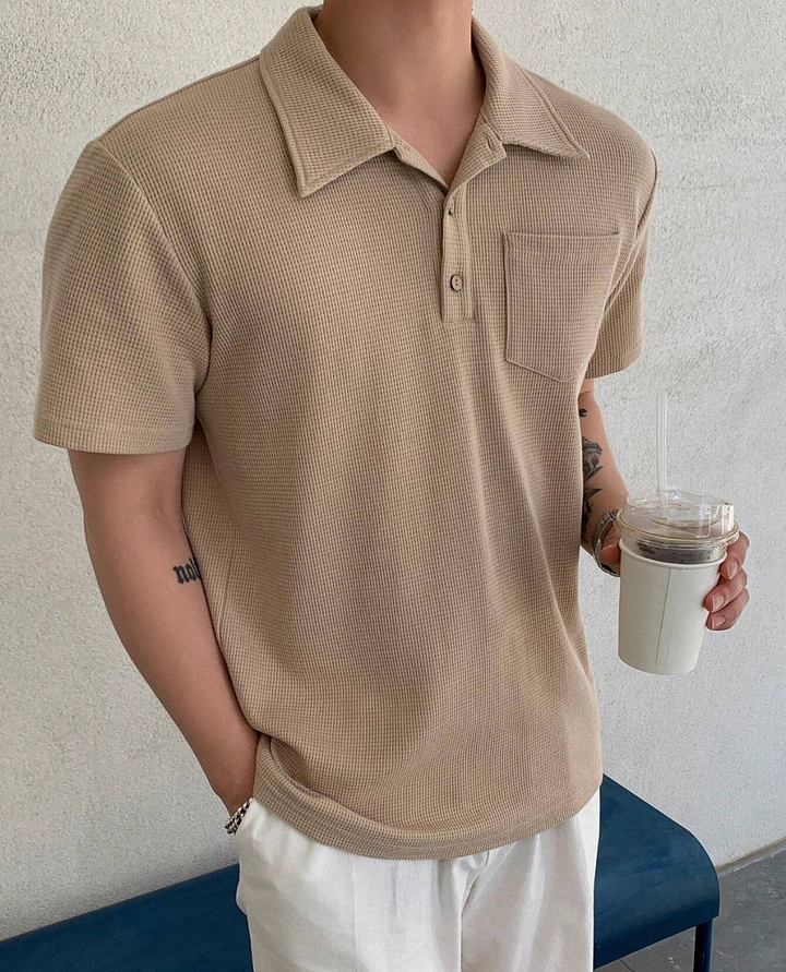 Venezia Patched Polo Shirt Beige
