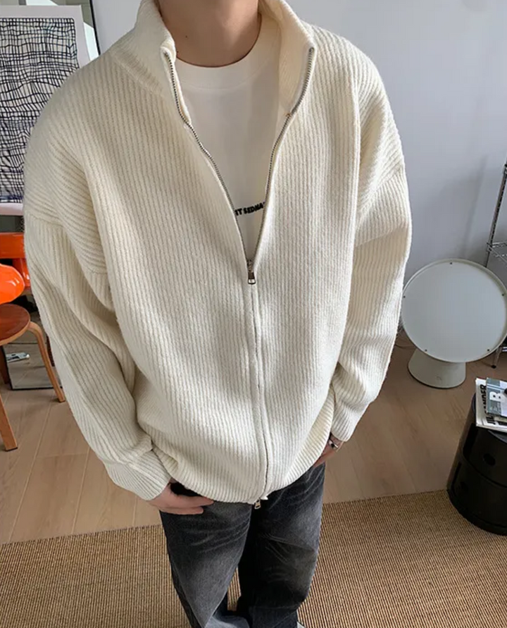 Corvin Ribbed Zip Cardigan