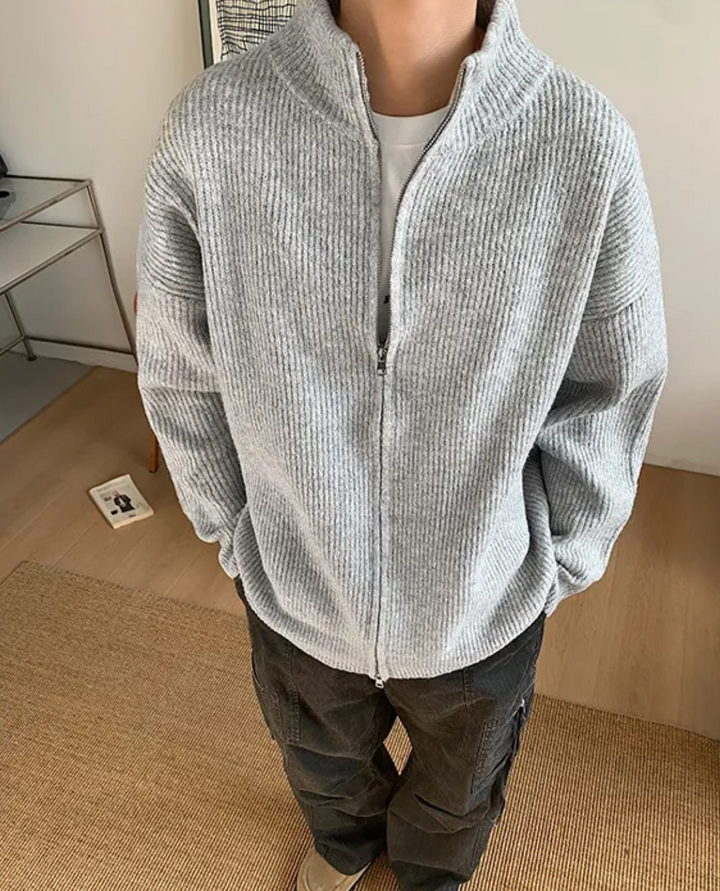 Corvin Ribbed Zip Cardigan