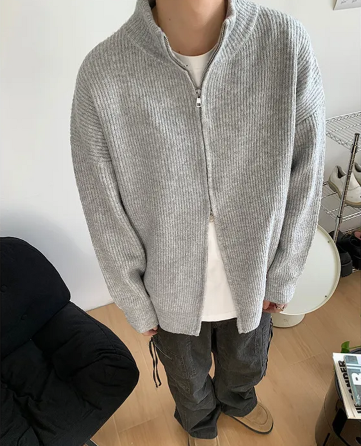 Corvin Ribbed Zip Cardigan