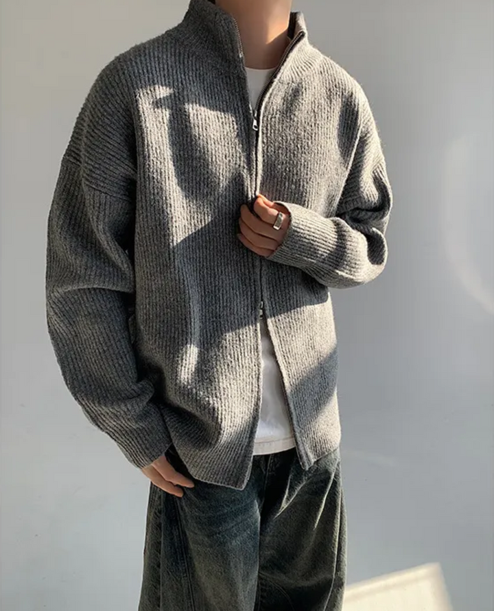 Corvin Ribbed Zip Cardigan
