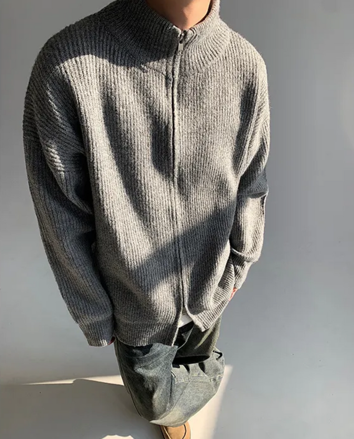 Corvin Ribbed Zip Cardigan
